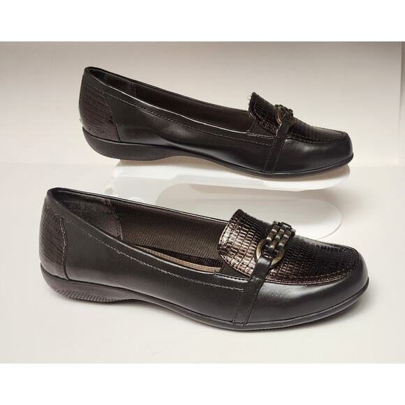 Laura Scott Women’s Brown Leather Loafer Shoe Size 10M - Picture 1 of 12